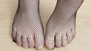 Black Pantyhose Fishnet Pantihose - Feet &lpar;Part 2&rpar;